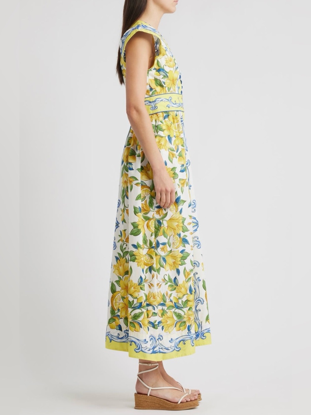 FARM Rio Sicily Scarf Print Cotton Maxi Dress, Size S, NWT π§π· - Picture 3 of 16